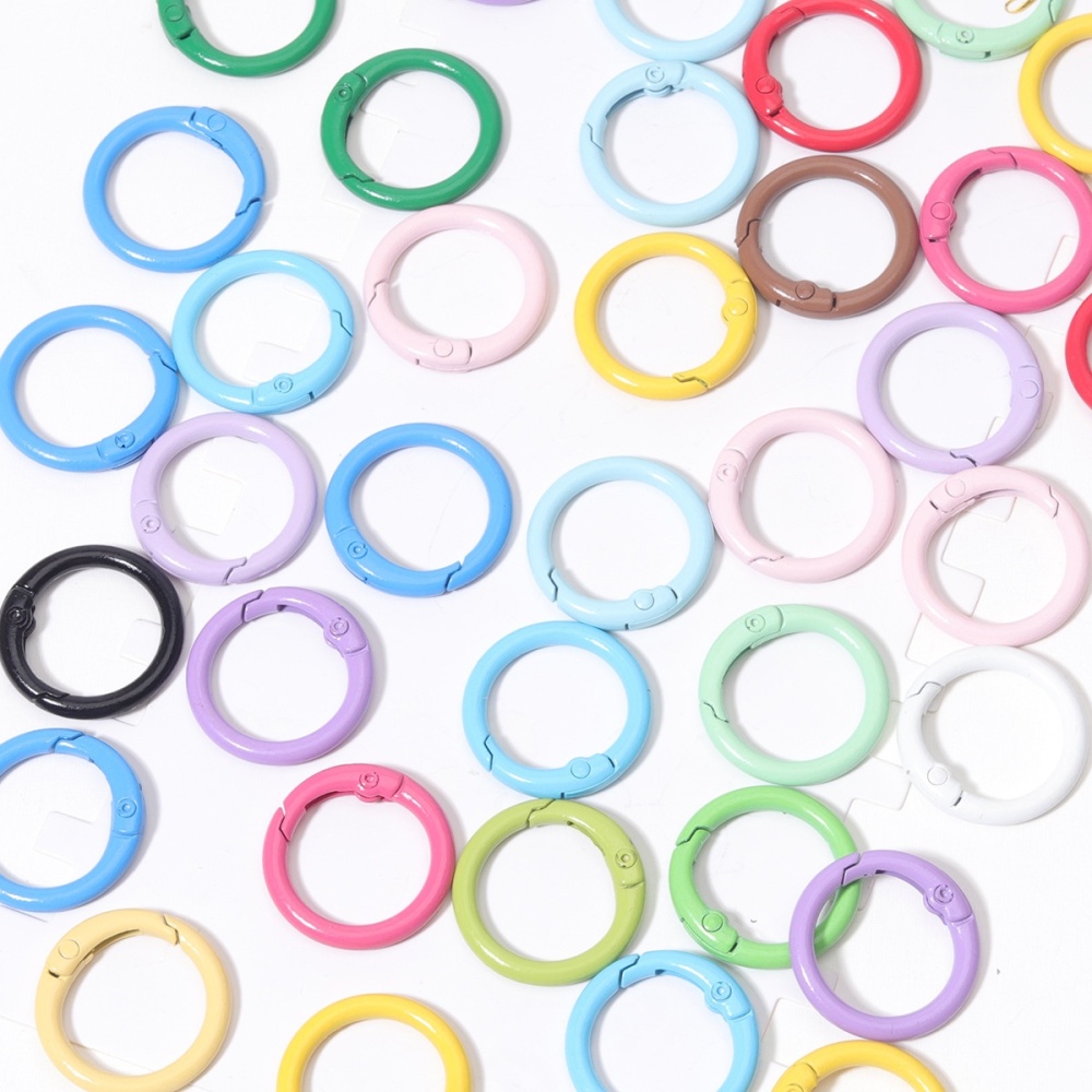 Color Painted Zinc Alloy Spring Jump Rings & Snap Hooks, DIY Bag Charm Keychain Jewelry Accessories Wholesale