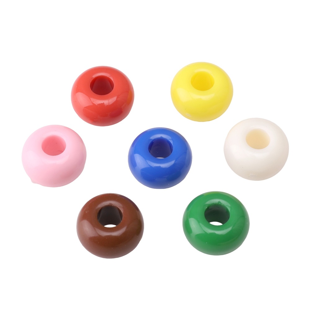 Large Hole Abacus Shaped Flat Acrylic Beads, DIY Phone Charm Handmade Jewelry Loose Beads Wholesale