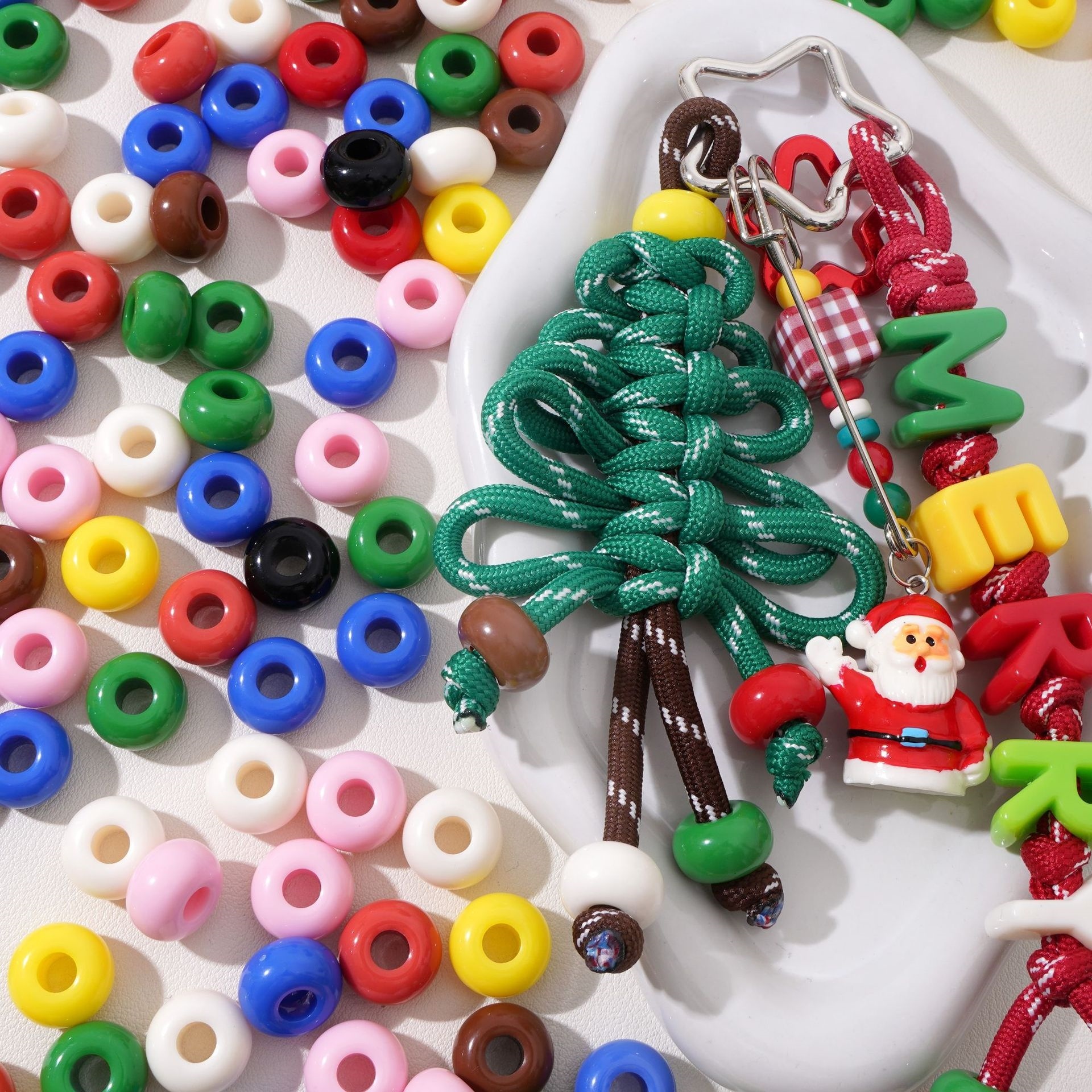 Large Hole Abacus Shaped Flat Acrylic Beads, DIY Phone Charm Handmade Jewelry Loose Beads Wholesale