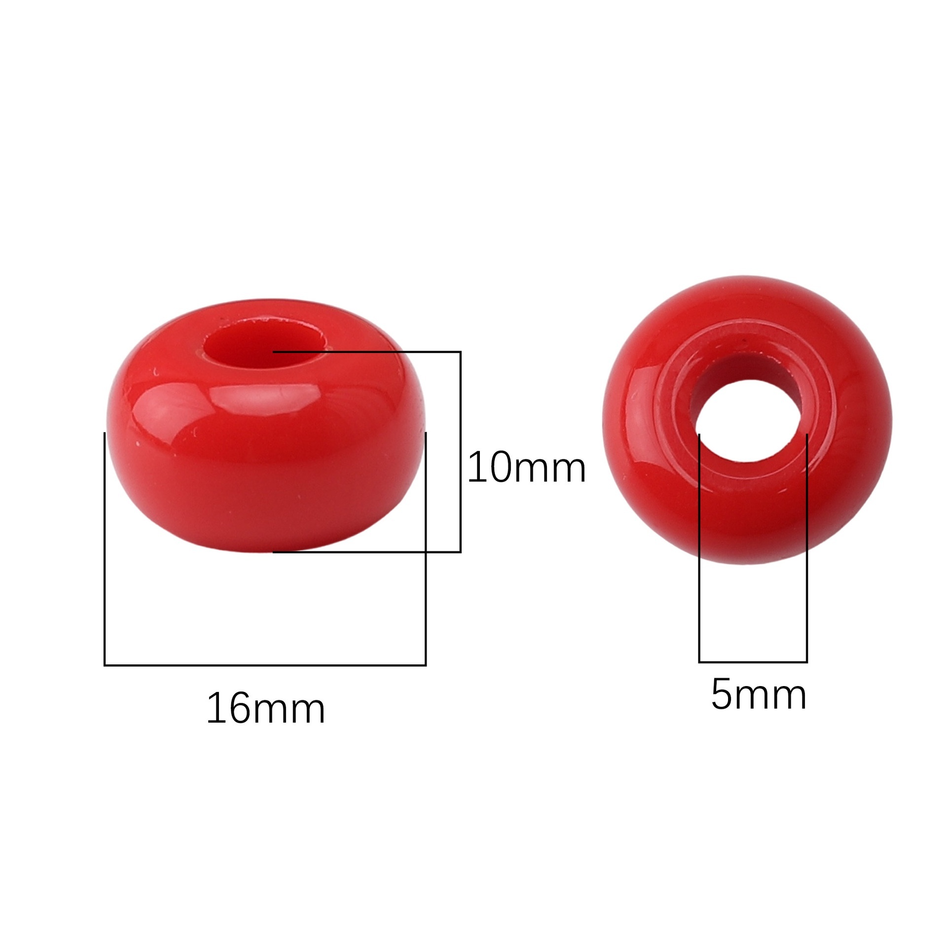 Large Hole Abacus Shaped Flat Acrylic Beads, DIY Phone Charm Handmade Jewelry Loose Beads Wholesale