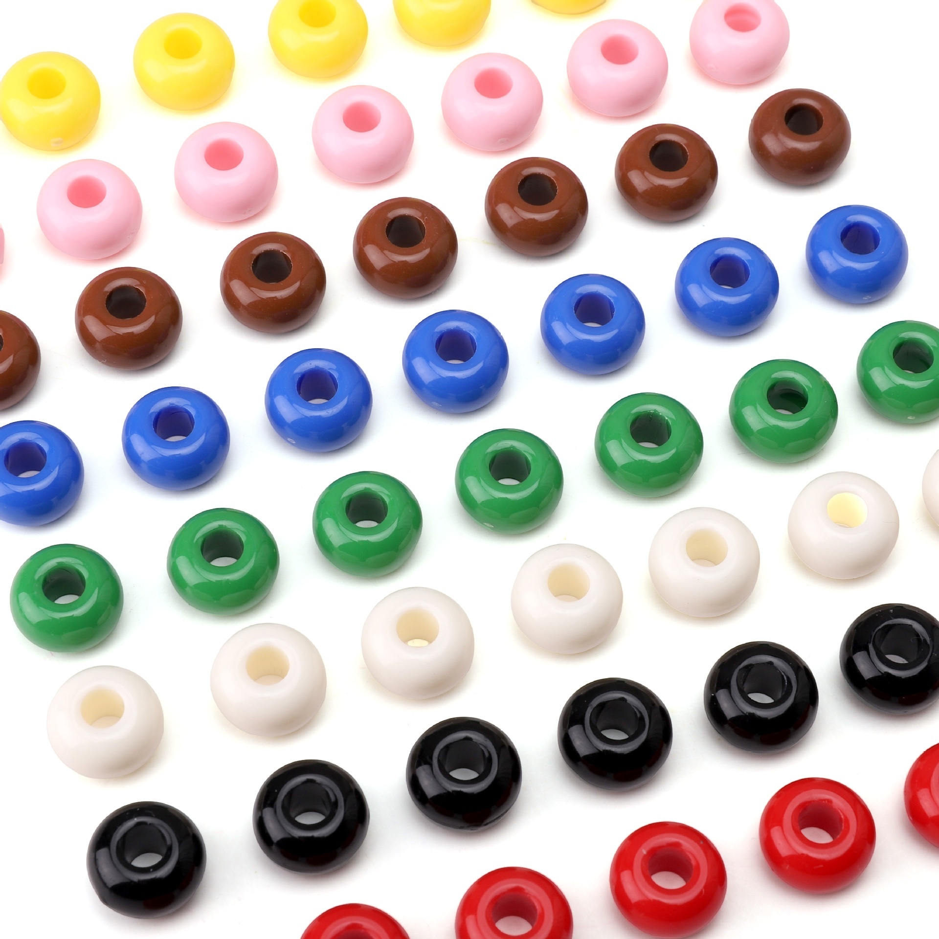 Large Hole Abacus Shaped Flat Acrylic Beads, DIY Phone Charm Handmade Jewelry Loose Beads Wholesale