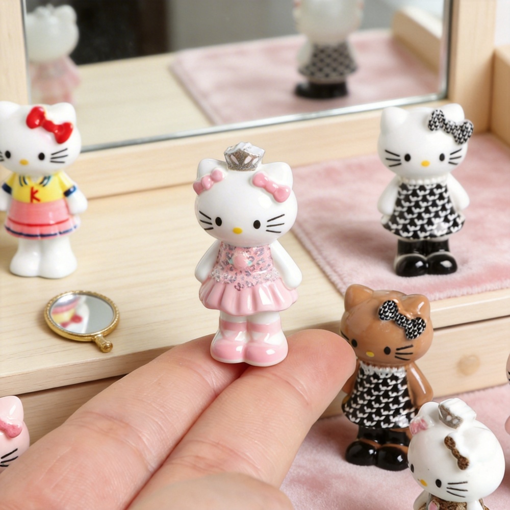3D Resin KT Cat Mini Charms, Desktop Car Ornament Keychain Bag Charm DIY Accessories Wholesale