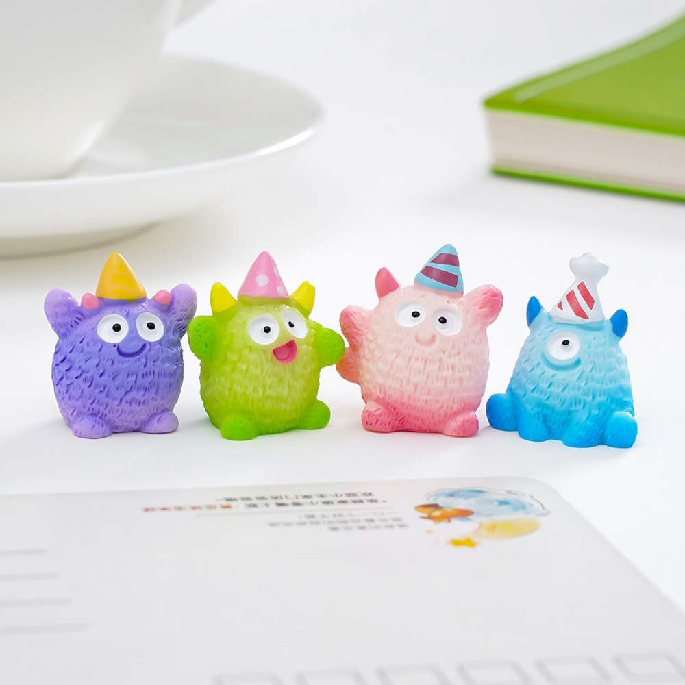 Cute Big-Eyed Monster Mini Figurine Beads, DIY Ornament Accessories for Car & Desktop Decoration Wholesale