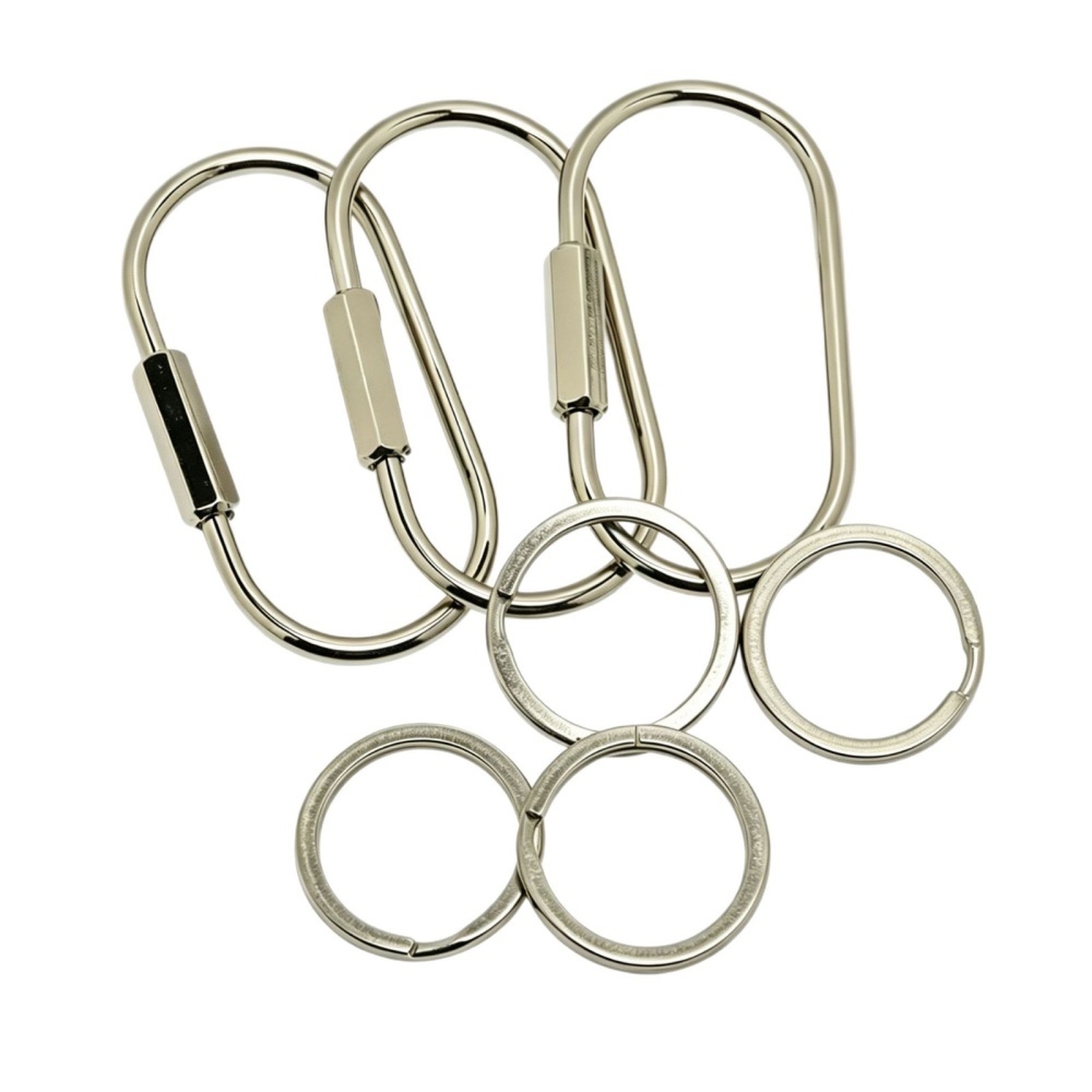 Brass Hexagon & Oval U-shaped Clasps, Vintage Solid Copper Keyring for Car Keychain Accessories Wholesale