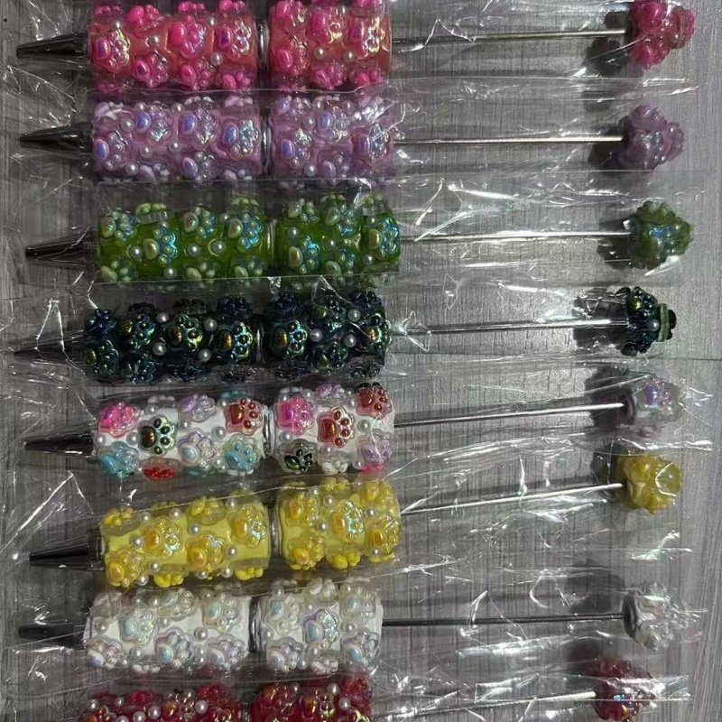 Cartoon Soft Clay Beaded Pens, Sanrio Disney Marvel Character DIY Beadable Ballpoint Pen Gifts Wholesale