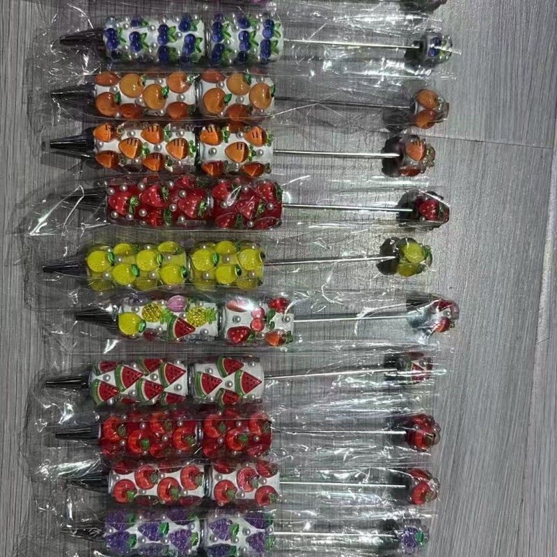 Cartoon Soft Clay Beaded Pens, Sanrio Disney Marvel Character DIY Beadable Ballpoint Pen Gifts Wholesale