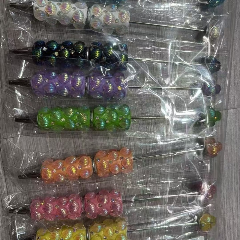 Cartoon Soft Clay Beaded Pens, Sanrio Disney Marvel Character DIY Beadable Ballpoint Pen Gifts Wholesale