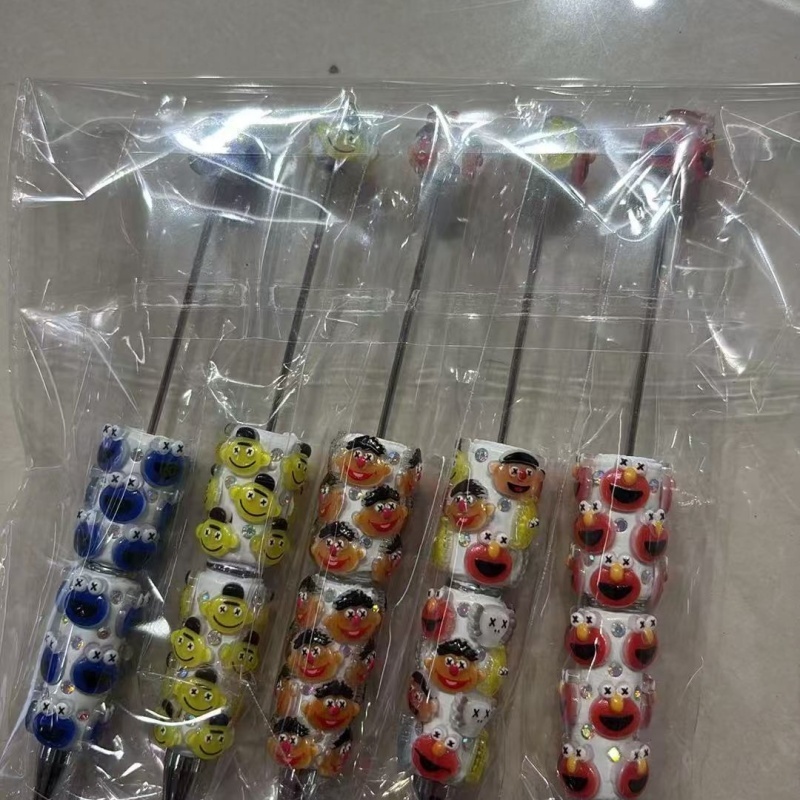 Cartoon Soft Clay Beaded Pens, Sanrio Disney Marvel Character DIY Beadable Ballpoint Pen Gifts Wholesale