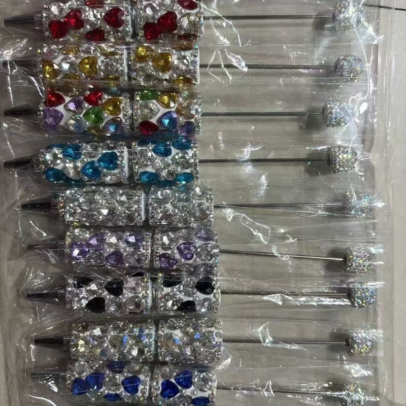 Cartoon Soft Clay Beaded Pens, Sanrio Disney Marvel Character DIY Beadable Ballpoint Pen Gifts Wholesale