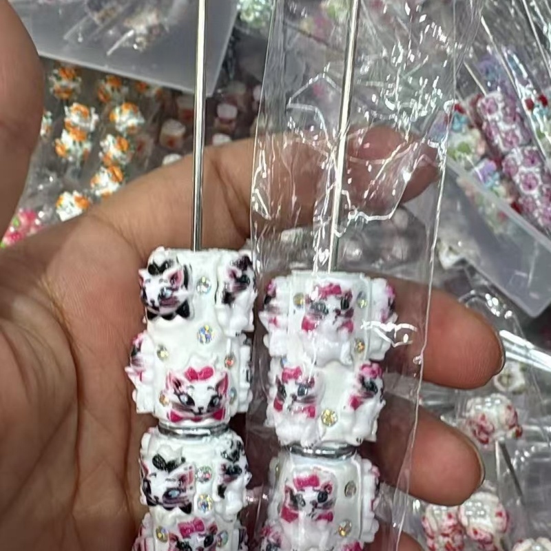 Cartoon Soft Clay Beaded Pens, Sanrio Disney Marvel Character DIY Beadable Ballpoint Pen Gifts Wholesale
