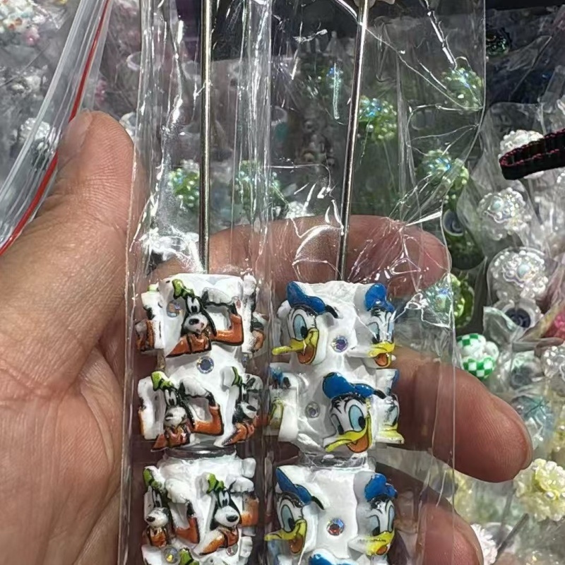Cartoon Soft Clay Beaded Pens, Sanrio Disney Marvel Character DIY Beadable Ballpoint Pen Gifts Wholesale