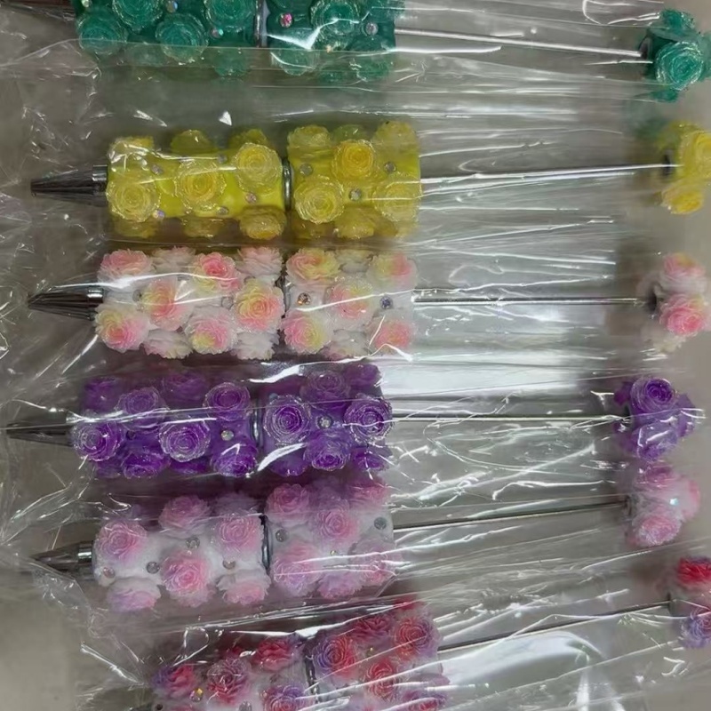Cartoon Soft Clay Beaded Pens, Sanrio Disney Marvel Character DIY Beadable Ballpoint Pen Gifts Wholesale