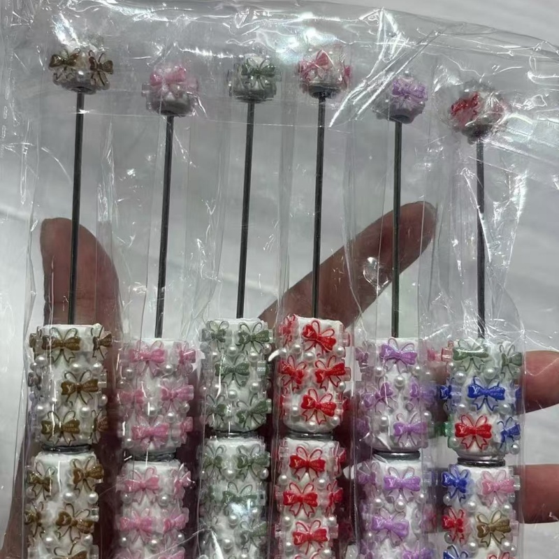 Cartoon Soft Clay Beaded Pens, Sanrio Disney Marvel Character DIY Beadable Ballpoint Pen Gifts Wholesale