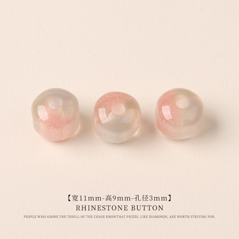 Gradient Irregular Resin Large Hole Round Beads, DIY Clothing Shoelace Dress Decoration Handmade Jewelry Accessories Wholesale