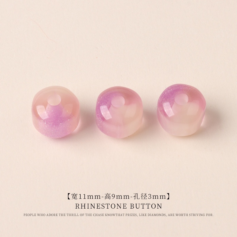 Gradient Irregular Resin Large Hole Round Beads, DIY Clothing Shoelace Dress Decoration Handmade Jewelry Accessories Wholesale
