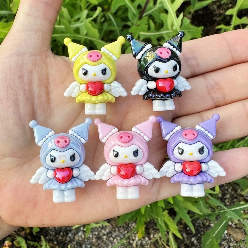 Standing Kuromi Silicone Doll Through Hole Beads, DIY Phone Lanyard, Keychain, Car Charm & Beadable Pen Accessories Wholesale