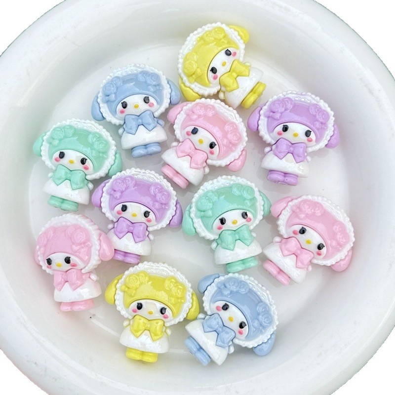 Lolita Style My Melody Silicone 3D Through Hole Beads, DIY Bead Pen, Phone Lanyard & Bag Charm Handmade Jewelry Supplies Wholesale