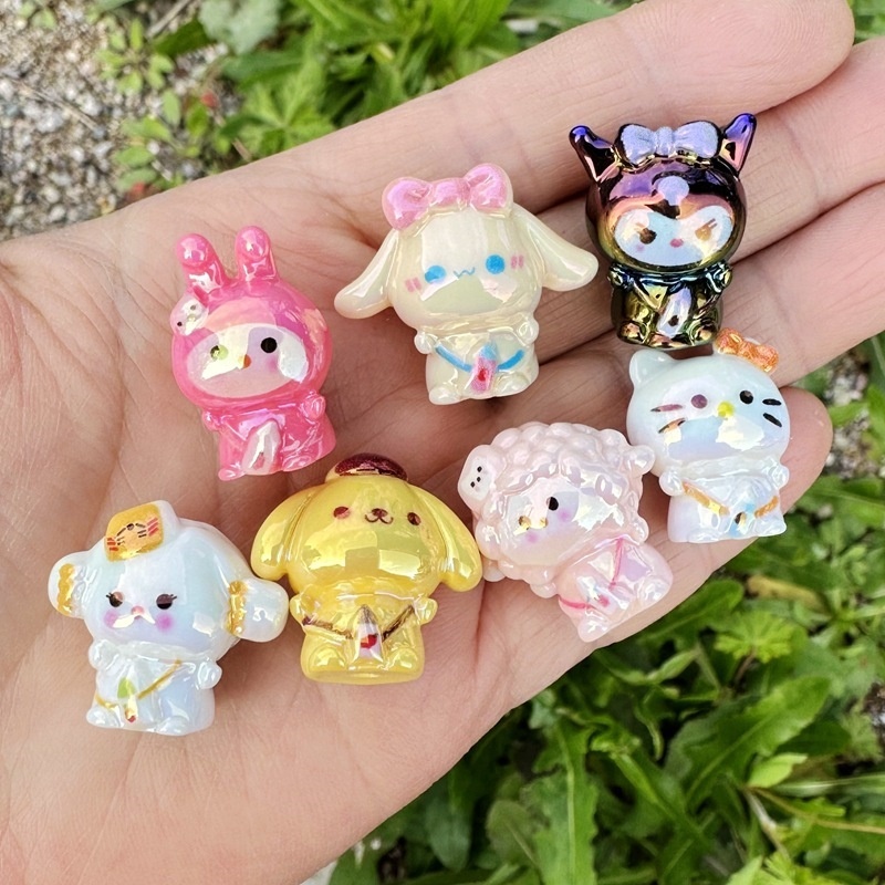 3D Sanrio Kuromi Resin Through Hole Beads, DIY Bead Pen, Phone Lanyard & Keychain Handmade Jewelry Accessories Wholesale