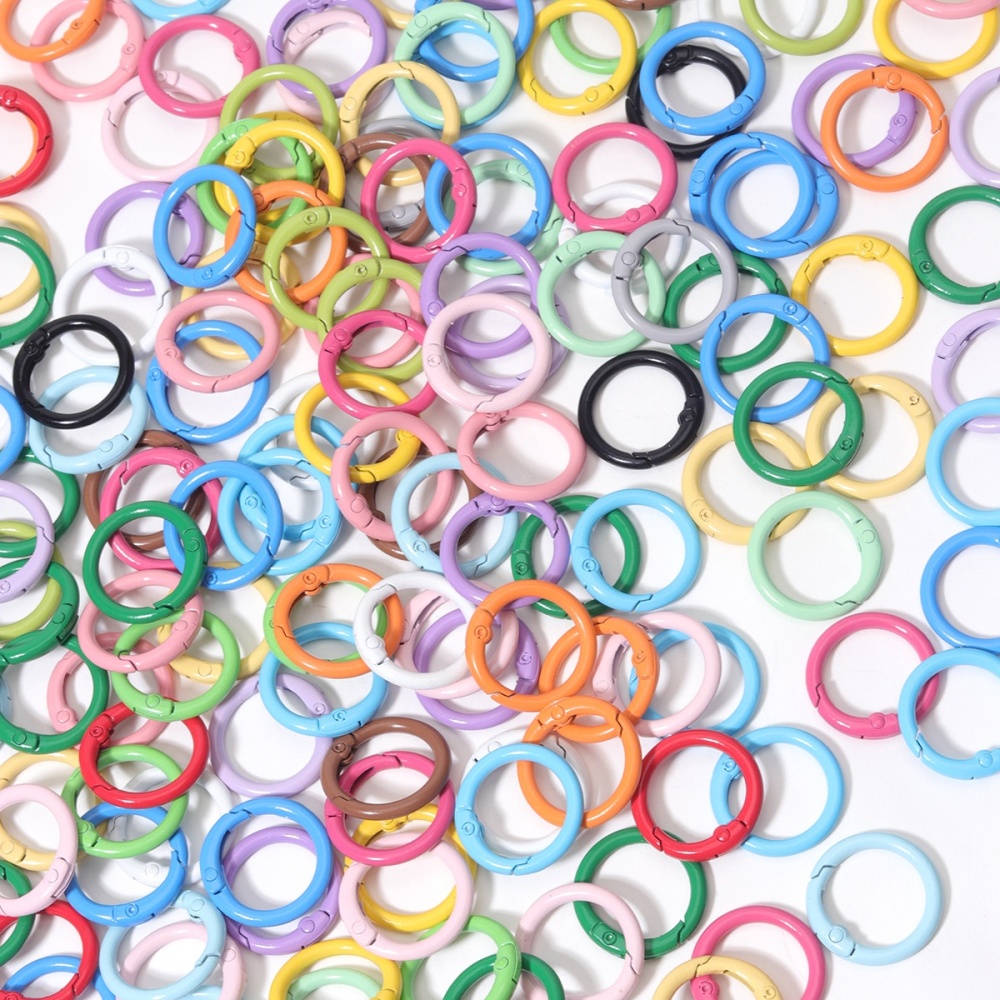 Color Painted Zinc Alloy Spring Jump Rings & Snap Hooks, DIY Bag Charm Keychain Jewelry Accessories Wholesale