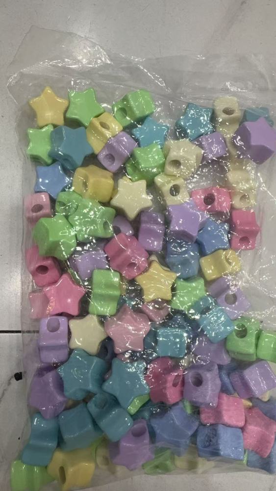 Colorful Cream Large Hole Beads, Star Heart Flower Beads for DIY Jewelry Wholesale