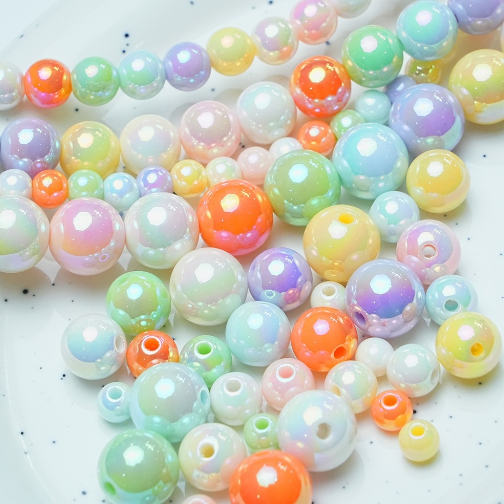 Mabe Luminous Cream Solid Round Spacer Beads, DIY Bracelet Phone Lanyard Handmade Jewelry Making Supplies Wholesale