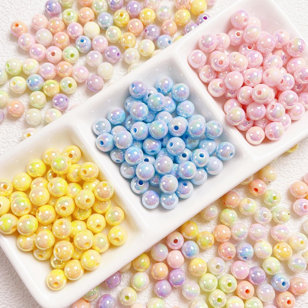Mabe Luminous Cream Solid Round Spacer Beads, DIY Bracelet Phone Lanyard Handmade Jewelry Making Supplies Wholesale