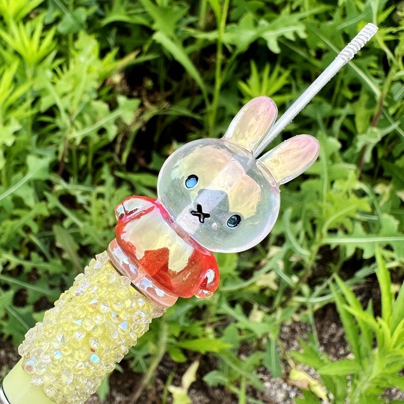 High Clear 3D Miffy Rabbit Resin Through Hole Beads, DIY Phone Lanyard, Keychain, Car Pendant & Beadable Pen Craft Accessories Wholesale