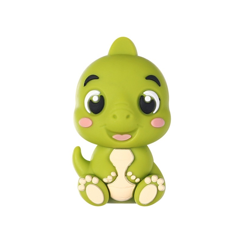 3D Dinosaur Silicone Beads Kids DIY Bracelet Cartoon Craft Bead Accessories