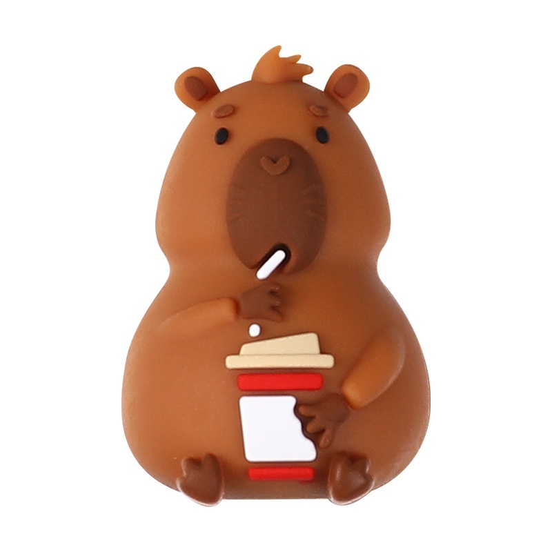 Capybara Silicone Beads BPA Free Cute Capybara Shape Soft Silicone Loose Beads for DIY Jewelry Bracelet Keychain Craft Supplies