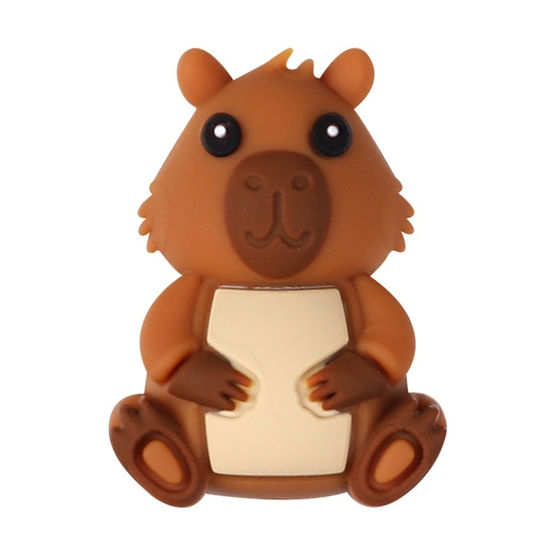Capybara Silicone Beads BPA Free Cute Capybara Shape Soft Silicone Loose Beads for DIY Jewelry Bracelet Keychain Craft Supplies