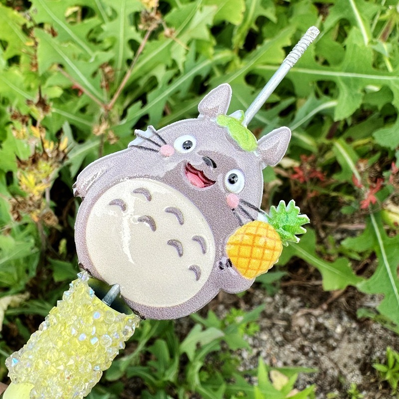 Totoro Series Double Sided Flat Through Hole Beads, DIY Beadable Pen, Phone Lanyard Keychain Bag Charm Handmade Craft Supplies Wholesale