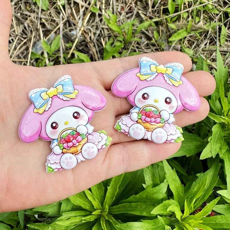 Double-sided Printed Sanrio Through-Hole Beads, DIY Beadable Pen, Phone Lanyard & Bag Charm Handmade Jewelry Loose Beads Wholesale