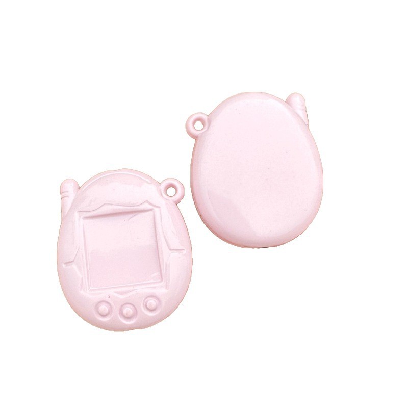 36mm Blank Baking Finish Tamagotchi Base Beads, DIY Hand-Painted Through Hole Game Console Beads for Beadable Pen, Phone Lanyard & Bag Charm Wholesale