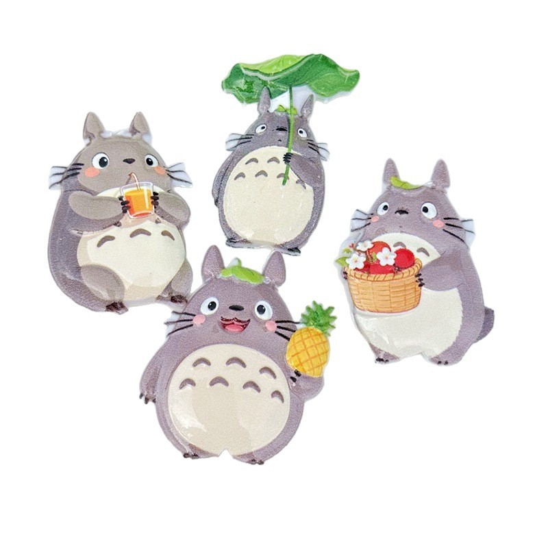 Totoro Series Double Sided Flat Through Hole Beads, DIY Beadable Pen, Phone Lanyard Keychain Bag Charm Handmade Craft Supplies Wholesale