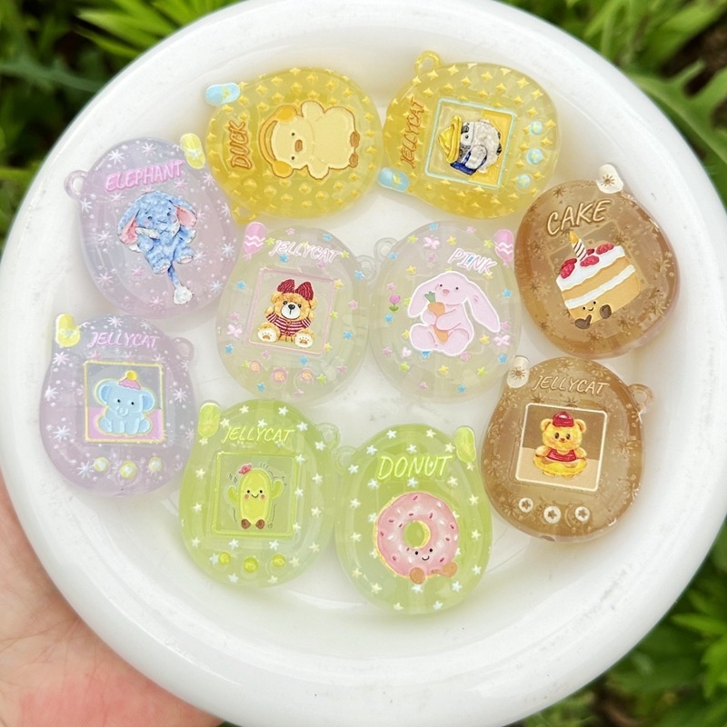 Luminous Embossed Tamagotchi Jelly Beads, DIY Beadable Pen, Phone Lanyard & Bag Charm Handmade Jewelry Supplies Wholesale