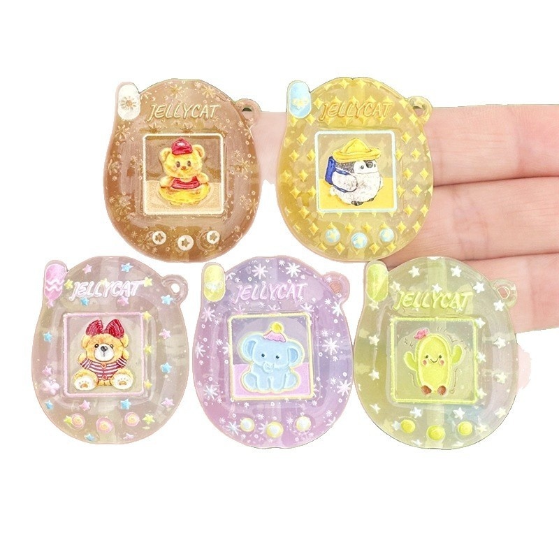 Luminous Embossed Tamagotchi Jelly Beads, DIY Beadable Pen, Phone Lanyard & Bag Charm Handmade Jewelry Supplies Wholesale