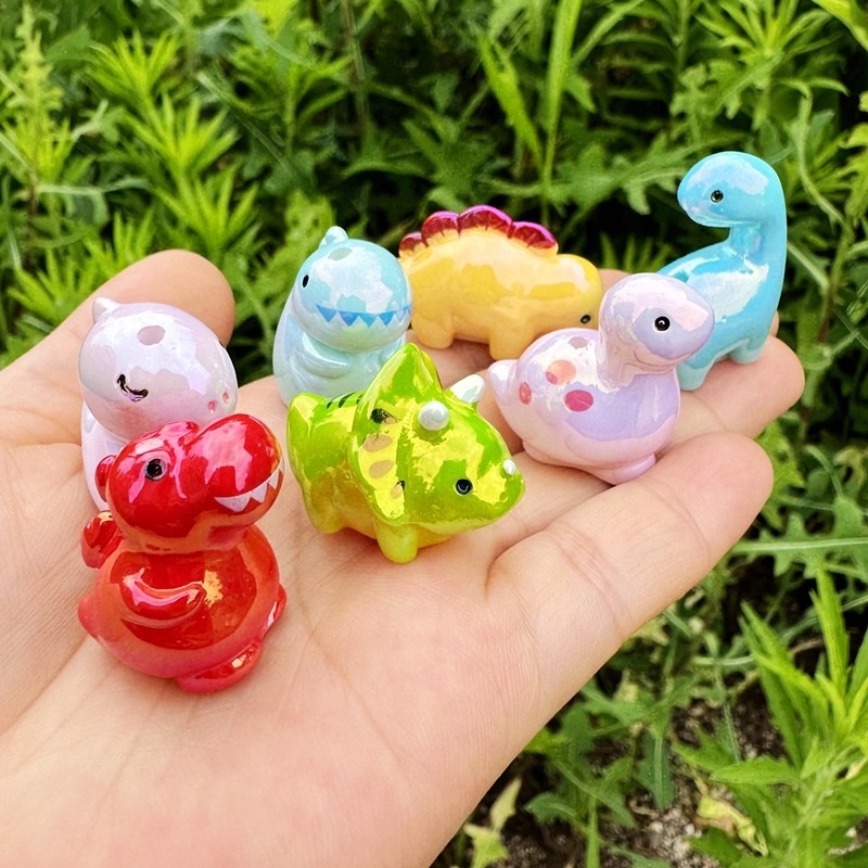 Candy Color 3D Dinosaur Through Hole Beads, DIY Phone Lanyard Keychain Bag Charm Handmade Jewelry Accessories Wholesale
