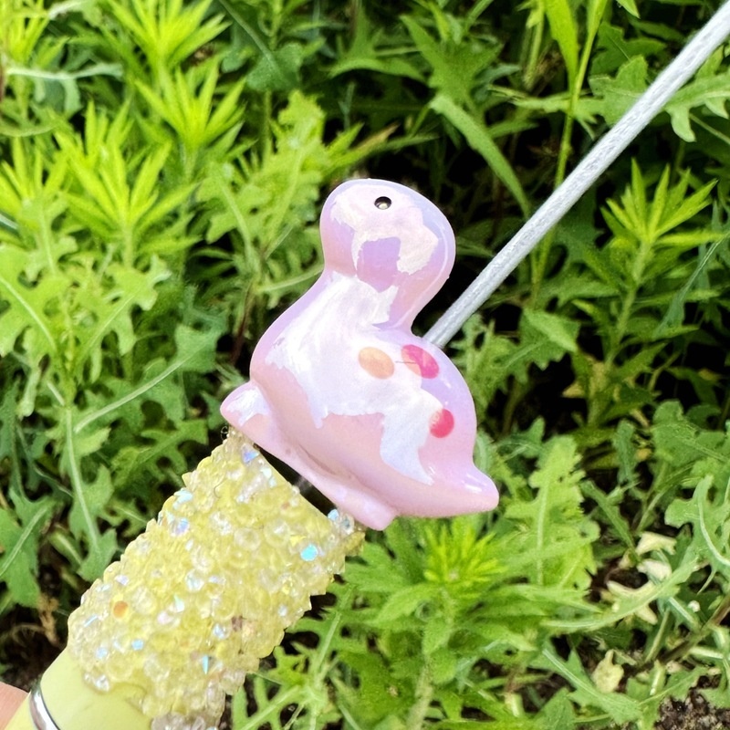 Candy Color 3D Dinosaur Through Hole Beads, DIY Phone Lanyard Keychain Bag Charm Handmade Jewelry Accessories Wholesale