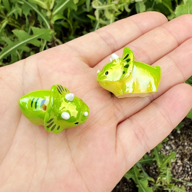 Candy Color 3D Dinosaur Through Hole Beads, DIY Phone Lanyard Keychain Bag Charm Handmade Jewelry Accessories Wholesale