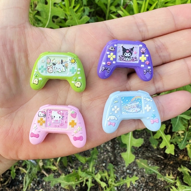 Baking Finish Double-Sided Printed Sanrio Game Controller Shaped Beads, DIY Beadable Pen, Phone Lanyard Handmade Jewelry Supplies Wholesale
