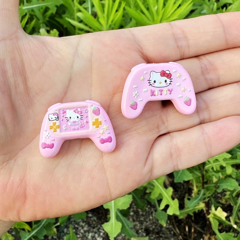 Baking Finish Double-Sided Printed Sanrio Game Controller Shaped Beads, DIY Beadable Pen, Phone Lanyard Handmade Jewelry Supplies Wholesale