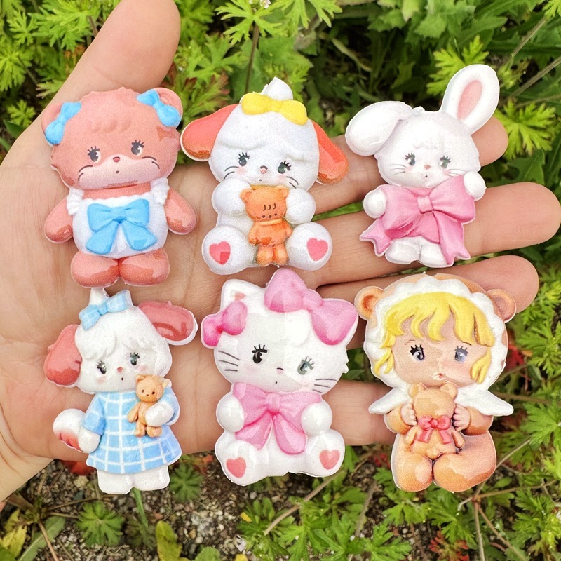 Double Sided Printed Mikko Through Hole Beads, DIY Beadable Pen Phone Lanyard Bag Charm Handmade Jewelry Loose Beads Wholesale
