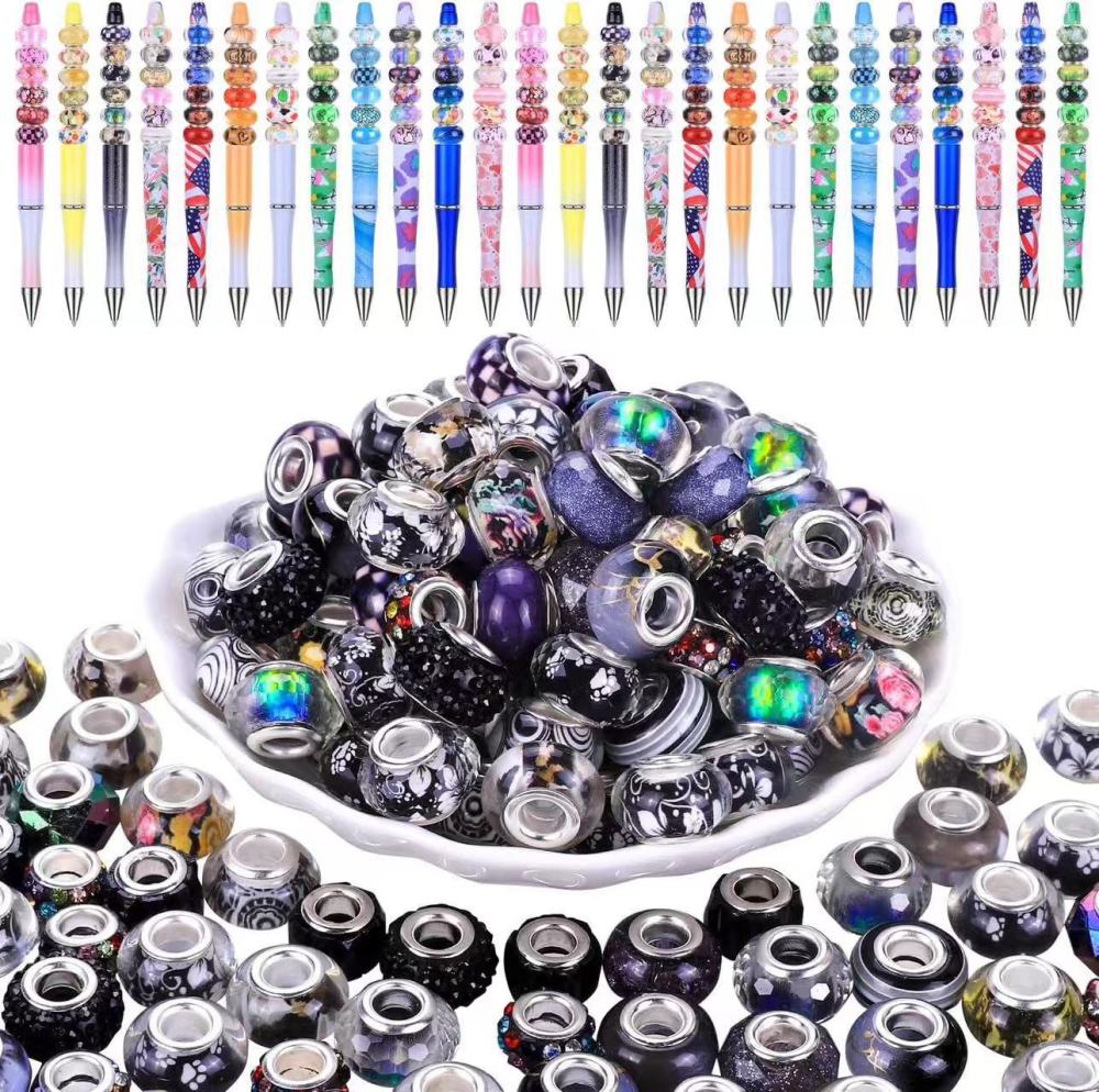 Mixed Color Large Hole Resin Beads Bulk, Popular DIY Bracelet Making Loose Beads Jewelry Accessories Wholesale