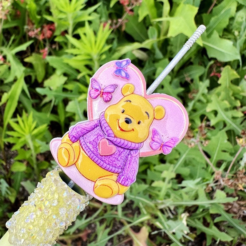 Winnie the Pooh Double Sided Flat Through Hole Beads, DIY Beadable Pen Phone Lanyard Keychain Bag Charm Handmade Craft Supplies Wholesale