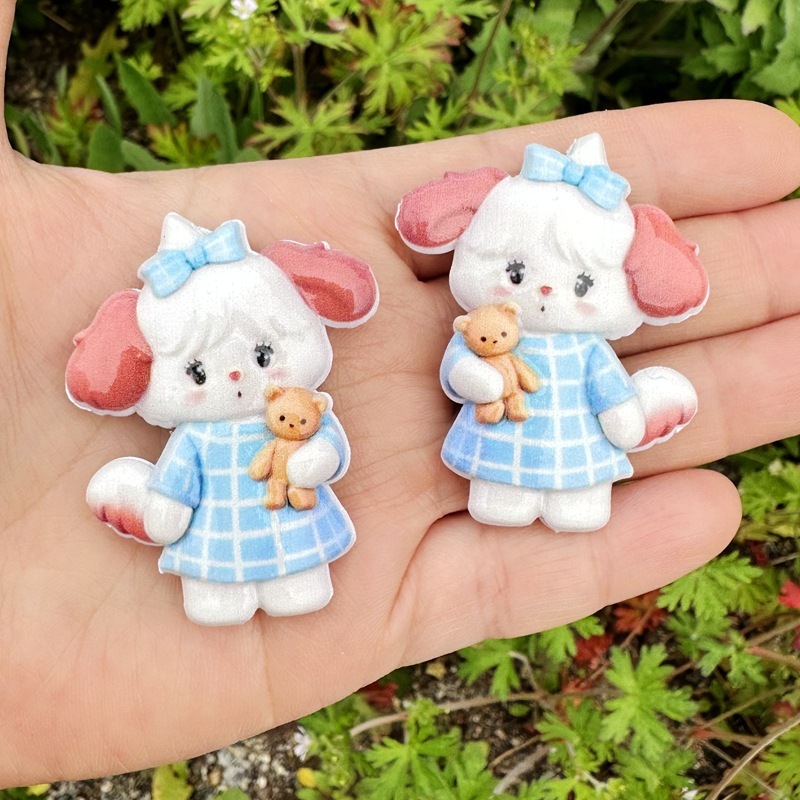 Double Sided Printed Mikko Through Hole Beads, DIY Beadable Pen Phone Lanyard Bag Charm Handmade Jewelry Loose Beads Wholesale
