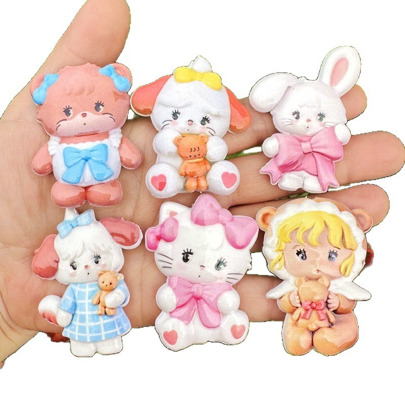 Double Sided Printed Mikko Through Hole Beads, DIY Beadable Pen Phone Lanyard Bag Charm Handmade Jewelry Loose Beads Wholesale