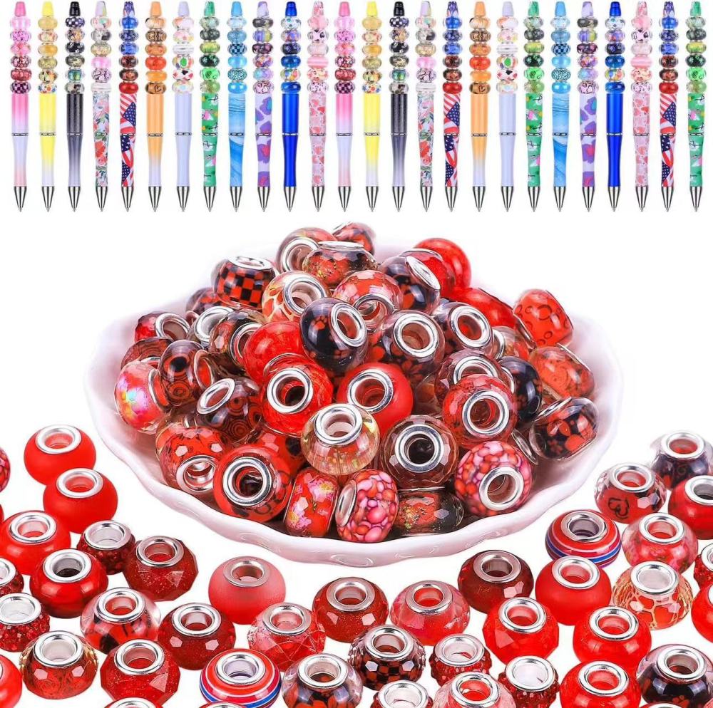Mixed Color Large Hole Resin Beads Bulk, Popular DIY Bracelet Making Loose Beads Jewelry Accessories Wholesale