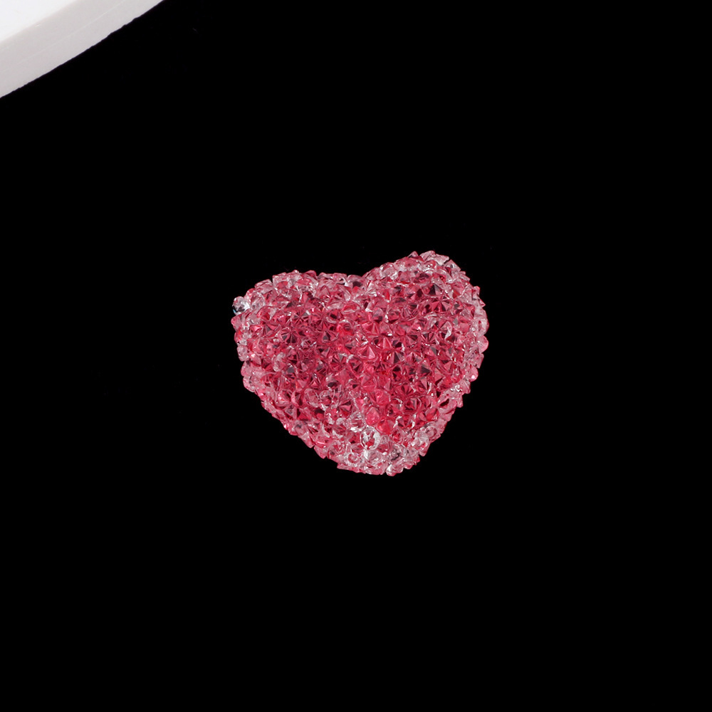Candy Style Sugar Texture Heart & Round Beads, Straight Hole Beads for DIY Necklace Phone Chain Handmade Accessories