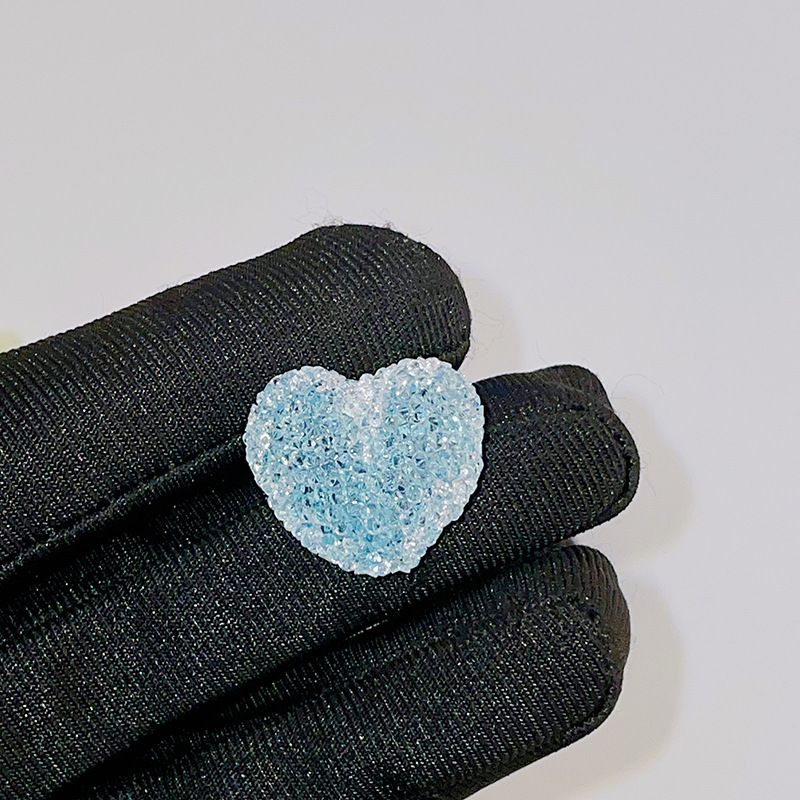 Candy Style Sugar Texture Heart & Round Beads, Straight Hole Beads for DIY Necklace Phone Chain Handmade Accessories