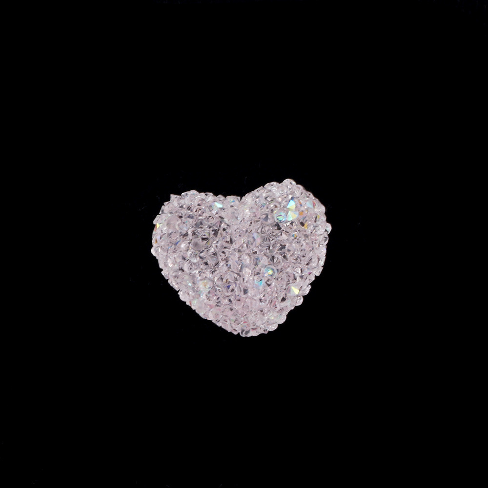 Candy Style Sugar Texture Heart & Round Beads, Straight Hole Beads for DIY Necklace Phone Chain Handmade Accessories